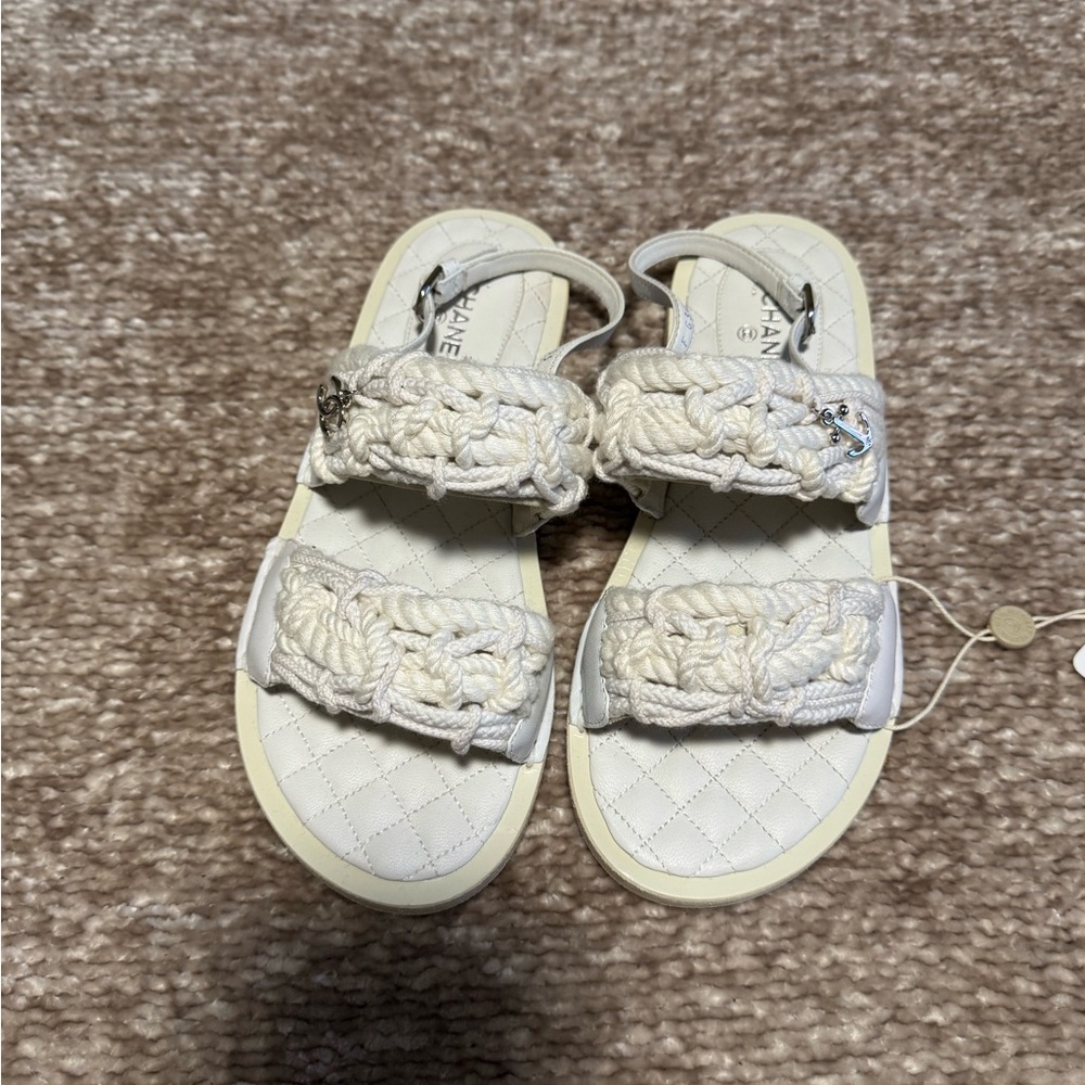 CHANEL Quilted Rope Sandals